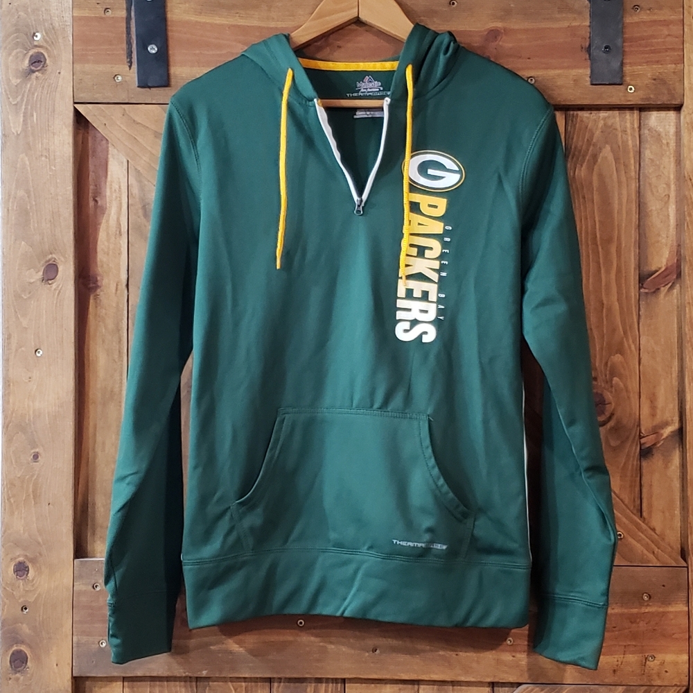 Thermabase Women’s Large NFL Green Bay Packers 3/4 Zipup Hoodie Sweatshirt